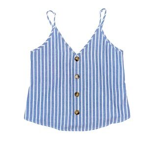 NWOT SHEIN BLUE AND WHITE STRIPED TANK TOP // SIZE XS 🩵